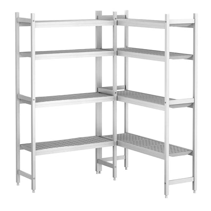 GGM Gastro Aluminium Shelf Set - L-shape - Installation depth: 460mm - Load capacity: 600kg