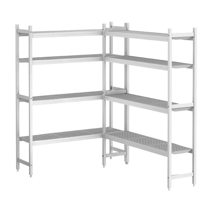 GGM Gastro Aluminium Shelf Set - L-shape left - Installation depth: 460mm - Load capacity: 600kg