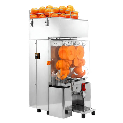 GGM Gastro Automatic Orange Juicer - 200W - 63kg - with 20 oranges/min, orange size 40–90mm, automatic feed, self-service - Stainless Steel