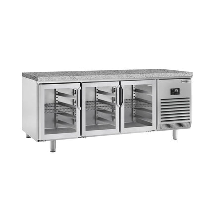 GGM Gastro Bakery Counter Fridge PREMIUM PLUS - 2185x800mm - glass doors - granite worktop - capacity 635 litres