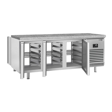 GGM Gastro Bakery Counter Fridge PREMIUM PLUS - 2185x800mm - with 6 doors - granite worktop - capacity 610 litres