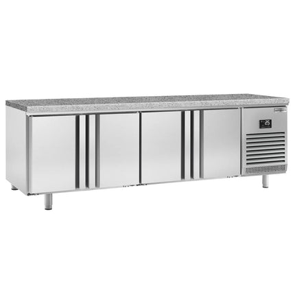 GGM Gastro Bakery Counter Fridge PREMIUM PLUS - 2752x800mm - with 4 doors - granite worktop - capacity 850 litres