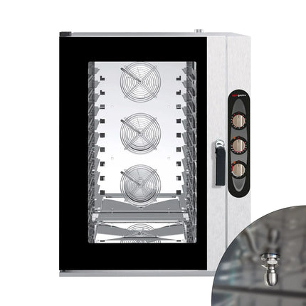 GGM Gastro Bakery-Electric Commercial Combi Oven - Manual Controls - 10x EN 600x400 - incl. Mounting brackets for 10x EN 600x400 trays