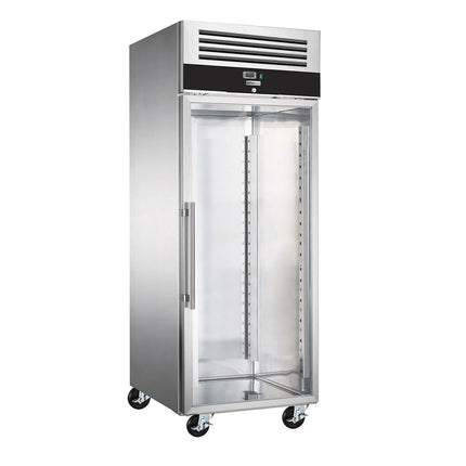 GGM Gastro Bakery Freezer Stainless steel PREMIUM - EN 600x800mm - 612L - with 1 glass door - On castors