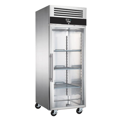 GGM Gastro Bakery Freezer Stainless steel PREMIUM - EN 600x800mm - 612L - with 1 glass door & Rails & support grids - On castors