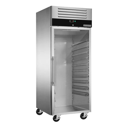 GGM Gastro Bakery Fridge Stainless steel PREMIUM - EN 600x800mm - 737L - with 1 glass door - On castors - Black front