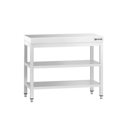 GGM Gastro Bàn Inox Trung Tâm PREMIUM - 800x700mm - Có 2 Kệ Dưới - Có Thanh Giằng Chéo