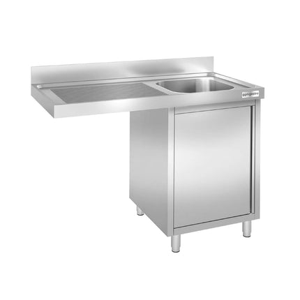 GGM Gastro Bàn Rửa Máy Rửa Bát Có Tủ PREMIUM - 1200x700mm - 1 Chậu Bên Phải