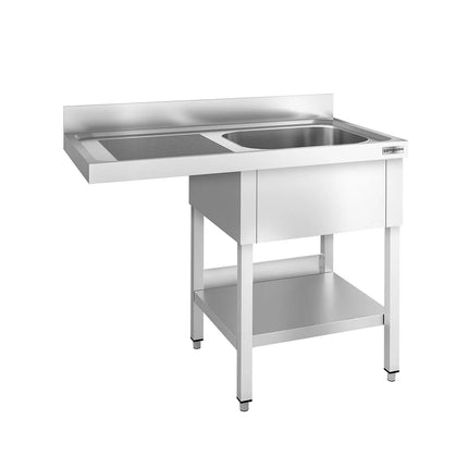 GGM Gastro Bàn Rửa Máy Rửa Bát PREMIUM - 1200x700mm - 1 Chậu - Bàn Ráo Bên Trái