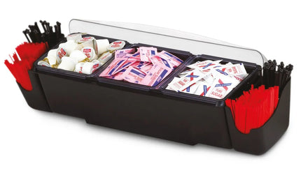 GGM Gastro Bar Condiment Holder - 3 large compartments - 6.6L - with lid