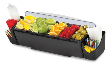 GGM Gastro Bar Condiment Holder - 3 small & 2 large compartments - 4.95L - with lid
