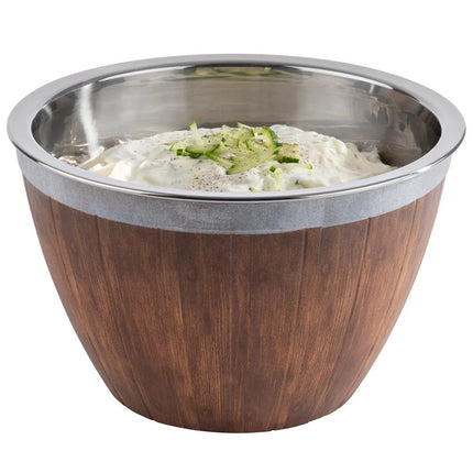 GGM Gastro Barrel - 2-piece Set - Stainless Steel & Melamine - 3L - round - Ø 260mm - 260x260mm - Depth: 160mm - Brown