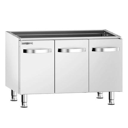 GGM Gastro Base Cabinet for Gas Stove - 900x600x600mm - Stainless Steel AISI 304 - 3 doors - for GHK9636HP & GHK9636