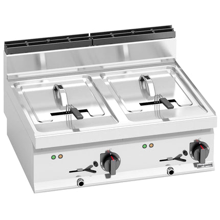 GGM Gastro Bếp Chiên Nhúng Điện 2 Bồn - 10+10L - 18kW - Có Van Xả