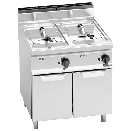 GGM Gastro Bếp Chiên Nhúng Điện 2 Bồn - 10+10L - 18kW - Có Van Xả