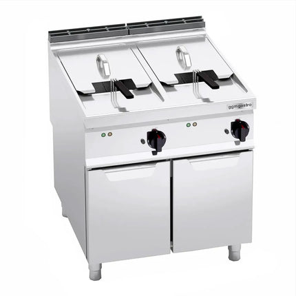 GGM Gastro Bếp Chiên Nhúng Điện 2 Bồn - 22+22L - 44kW - Thủ Công - Có Van Xả