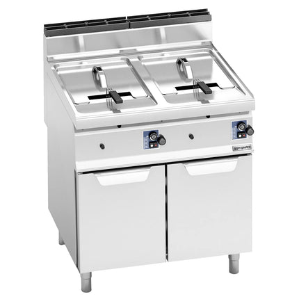 GGM Gastro Bếp Chiên Nhúng Gas Đứng 2 Bồn - 10+10L - 13.8kW - Thủ Công - Có Van Xả