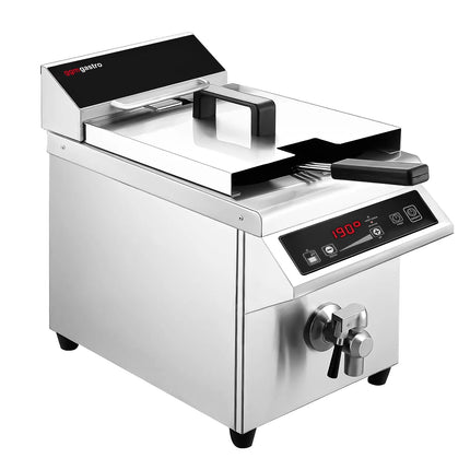 GGM Gastro Bếp Chiên Nhúng Từ - 8L - 3.5kW - Kỹ Thuật Số - Có Van Xả