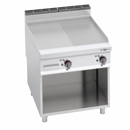 GGM Gastro Bếp Chiên Nướng Điện - 11.4kW - Mặt Nửa Phẳng Nửa Rãnh - Diện Tích Nấu: 796x667mm - Có Chân Đứng