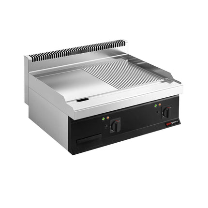 GGM Gastro Bếp Chiên Nướng Điện - 13.8kW - Mặt Nửa Phẳng Nửa Rãnh - Diện Tích Nấu: 795x535mm