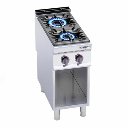 GGM Gastro Bếp Gas - 19kW - 2 Họng - Có Kệ Dưới Hở - Hạng Nặng - Công Suất Cao