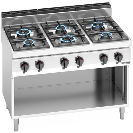 GGM Gastro Bếp Gas - 31.5kW - 6 Họng - Có Kệ Dưới Hở