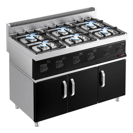 GGM Gastro Bếp Gas - 36kW - 6 Họng - Có Tủ Bệ - 3 Cánh