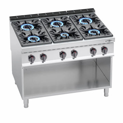 GGM Gastro Bếp Gas - 53.5kW - 6 Họng - Có Kệ Dưới Hở