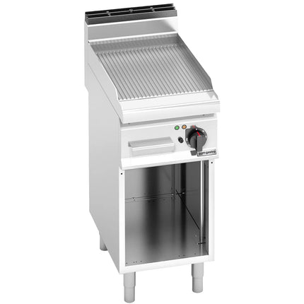 GGM Gastro Bếp Nướng Điện - 4.8kW - Mặt Rãnh - Diện Tích Nấu: 395x500mm - Có Chân Đứng