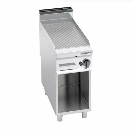 GGM Gastro Bếp Nướng Gas - 10kW - Mặt Rãnh - Diện Tích Nấu: 396x667mm - Có Chân Đứng