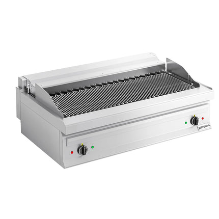 GGM Gastro Bếp Nướng Nước Điện - 13.75kW - Để Bàn - Sâu 700mm - 2 Họng - Vỉ Nướng Nghiêng