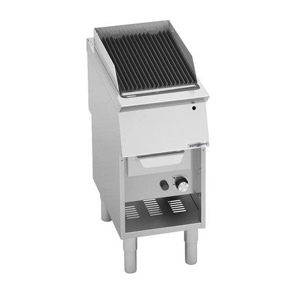 GGM Gastro Bếp Nướng Nước Gas Paolo 700 - 400mm - Đứng Độc Lập - Có Chân Đứng - Vỉ Gang - Sâu 730mm - 9kW