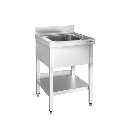 GGM Gastro Bồn Rửa Inox PREMIUM - 600x700mm - 1 Chậu Giữa - Có Kệ Dưới