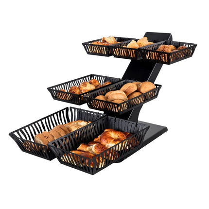 GGM Gastro Bread Rack - Powder-coated stainless steel - Black - Height: 460mm - incl. 7 Baskets