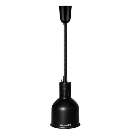 GGM Gastro Buffet Infrared Heat Lamp - Height-adjustable - Conical - Diameter 175mm - 275W - E27 - Cord 600–1500mm - Matt Black