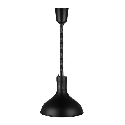 GGM Gastro Buffet Infrared Heat Lamp - Retractable - Diameter 290mm - 275W - E27 - Cord 600–1500mm - Matt Black
