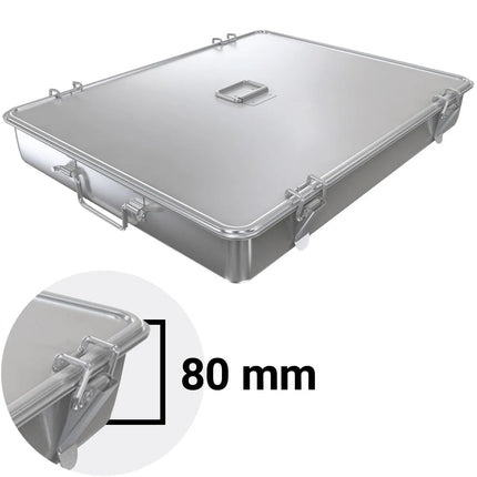 GGM Gastro Casserole Pan - Stainless Steel - 28L - with Lid & Tension Locks - 734x536x95mm