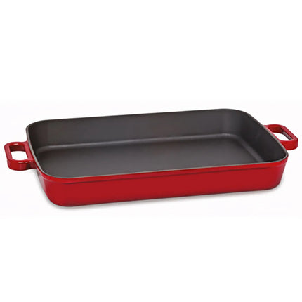 GGM Gastro Cast Iron Baking Dish - 400x260mm - Height: 60mm - Red - Induction Compatible