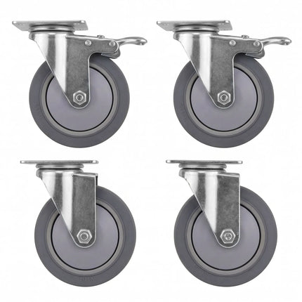 GGM Gastro Castor Set (4) – 2 braked, 2 unbraked - 160x89mm
