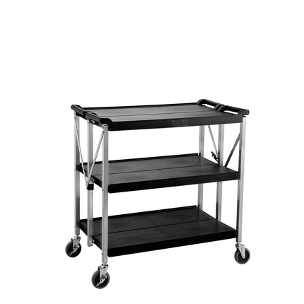 GGM Gastro Catering Trolley - Commercial Service & Clearing Trolley - Folding - 880x500mm - 3 Tier