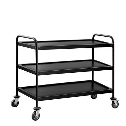 GGM Gastro Catering Trolley - Commercial Service & Clearing Trolley - Heavy Duty - 1200x600mm - 3 Tier - Black