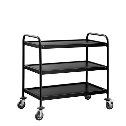 GGM Gastro Catering Trolley - Commercial Service & Clearing Trolley - Heavy Duty - 1000x500mm - 3 Tier - Black