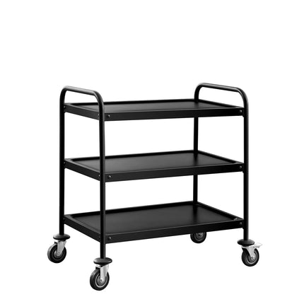 GGM Gastro Catering Trolley - Commercial Service & Clearing Trolley - Heavy Duty - 800x500mm - 3 Tier - Black