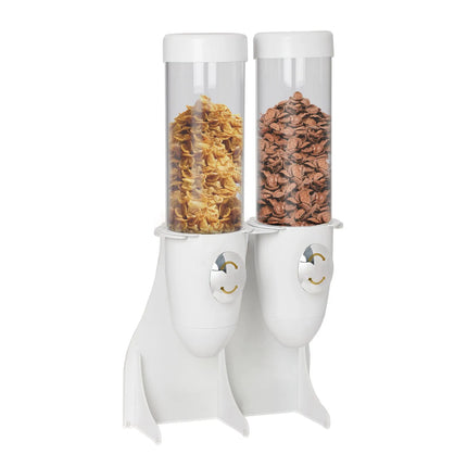 GGM Gastro Cereal Dispenser - double - Ø115mm - Rotary Dispense - 2 Plastic Containers - Stainless Steel Stand