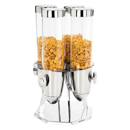 GGM Gastro Cereal Dispenser - quadruple - rotating - Ø120mm - Rotary Dispense - Stainless Steel Stand
