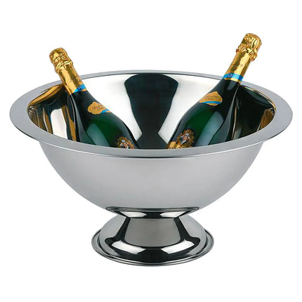 GGM Gastro Champagne Bucket - Stainless Steel, Polished Rim Matte Polished - 12 litres - Ø450mm - Height:230mm