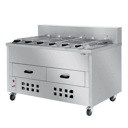 GGM Gastro Charcoal Chicken Rotisserie - 1400mm - with 6 skewers