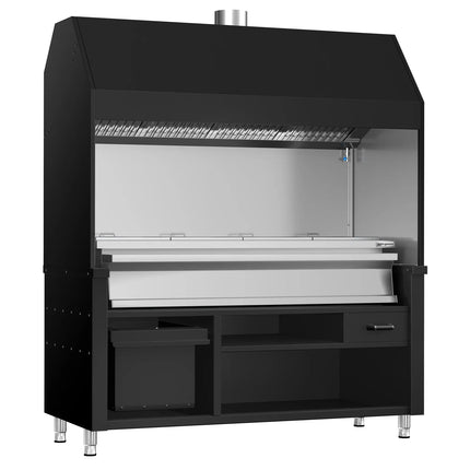 GGM Gastro Charcoal Grill - 1760mm - Black - 8 grill grates