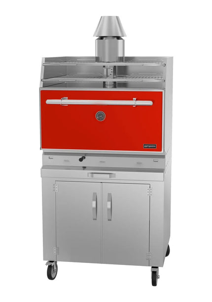 GGM Gastro Charcoal Oven - 920mm - with cabinet base - Red