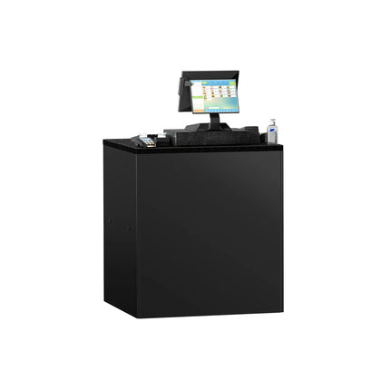 GGM Gastro Checkout Counter MADRID - 800mm - Black marble worktop - Matt black finish